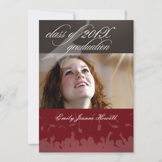 PixDezines 2011卒業/写真/キャップ+ガウン 招待状 (正面)