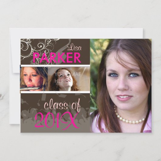 PixDezines 2011卒業/写真/キャップ+ガウン 招待状 (正面)