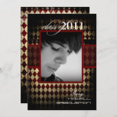 PixDezines 2011 年度卒業式、ハーレクイン 招待状 (正面/裏面)