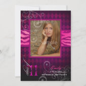 PixDezines 2012卒業版、Zebra Print+Harlequin 招待状 (正面)