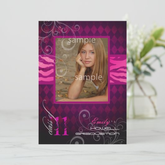 PixDezines 2012卒業版、Zebra Print+Harlequin 招待状 (スタンド正面)