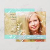 PixDezines 2012年度卒業写真+手作りの花 招待状 (正面/裏面)