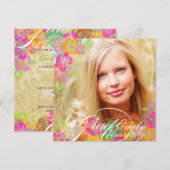 PixDezines 2012年度卒業式 ハイビスカスのレイ 招待状 (正面/裏面)