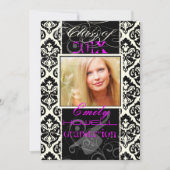 PixDezines 2012 年度卒業生 オリビア ダマスク/DIY カラー 招待状 (正面)