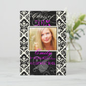 PixDezines 2012 年度卒業生 オリビア ダマスク/DIY カラー 招待状 (スタンド正面)