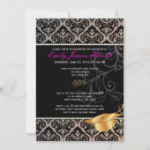 PixDezines 2012 年度卒業生 オリビア ダマスク/ DIY カラー 招待状 (裏面)