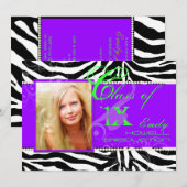 PixDezines 2012 年度卒業生 ゼブラ柄/DIY カラーデザイン 招待状 (正面/裏面)