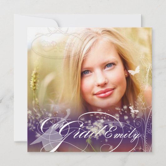 PixDezines 2012 Grad Photo+diyダンデリオン 招待状 (正面)