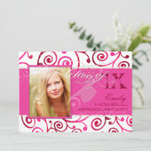 PixDezines 2012 Grads、カップケーキの渦巻き/日色 招待状 (スタンド正面)