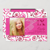 PixDezines 2012 Grads、カップケーキの渦巻き/日色 招待状 (正面/裏面)