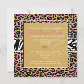 PixDezines 2012 Grads、ピンクチーター+ゼブラ 招待状 (裏面)