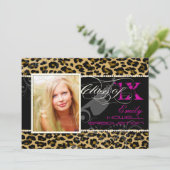 PixDezines 2012 Grads、cheetahプリント/diyカラー 招待状 (スタンド正面)