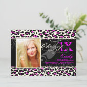 PixDezines 2012 Grads、cheetahプリント/diyカラー 招待状 (スタンド正面)