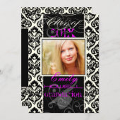 PixDezines 2012 Grads、olivia damask/diyカラー 招待状 (正面/裏面)