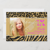 PixDezines 2012 Grads、zebra+cheetah/diyの色 招待状 (正面)