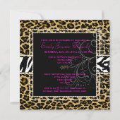 PixDezines 2013 Grads、cheetah+zebra/diyカラー 招待状 (裏面)