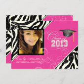 PixDezines 2013 Grads、zebraの印刷/色 招待状 (正面/裏面)