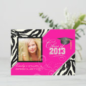 PixDezines 2013 Grads、zebraの印刷/色 招待状 (スタンド正面)