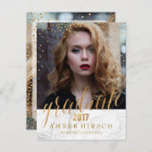 PixDezines 2017大学院写真/メタリックフェイク金ゴールド 案内ポストカード (正面/裏面)