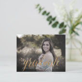 PixDezines 2019大学院写真/メタリックフェイク金ゴールド 案内ポストカード (スタンド正面)