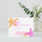 PixDezines 4.25"x5.5" rsvp, スターフィッシュの5x7 出欠カード (スタンド正面)