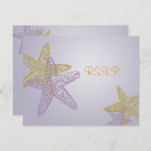 PixDezines 4.25"x5.5" rsvp、5x7用のStarfish 出欠カード (正面/裏面)