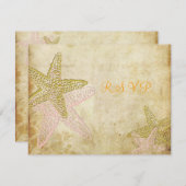 PixDezines 4.25"x5.5" rsvp、5x7用のStarfish 出欠カード (正面/裏面)