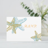 PixDezines 4.25"x5.5" rsvp、5x7用のStarfish 出欠カード (スタンド正面)