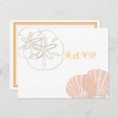 PixDezines 4.25"x5.5" rsvp、5x7用のStarfish 出欠カード (正面/裏面)