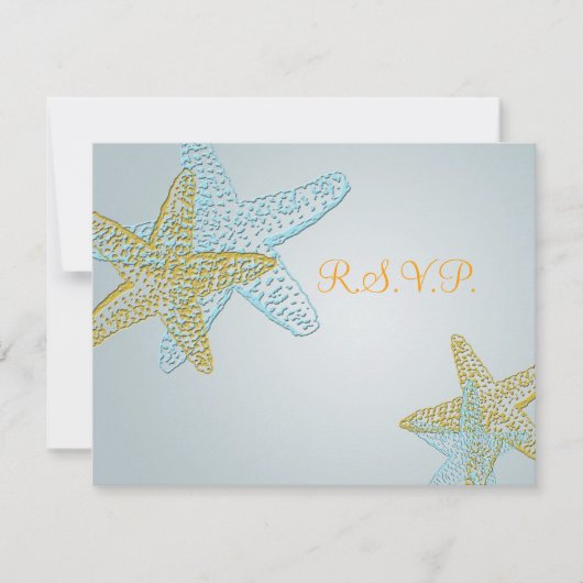 PixDezines 4.25"x5.5" rsvp、5x7用のStarfish 出欠カード (正面)