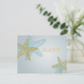 PixDezines 4.25"x5.5" rsvp、5x7用のStarfish 出欠カード (スタンド正面)