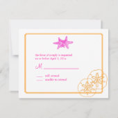 PixDezines 4.25"x5.5" rsvp、5x7用のStarfish 出欠カード (裏面)