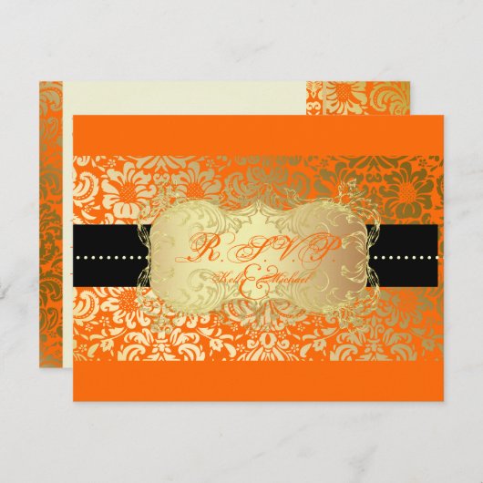 PixDezines 4.25" x5.5" rsvp fidora damask for 5x7 (正面/裏面)