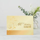 PixDezines 60誕生日/フィリグリー/DIYイベント... 招待状 (スタンド正面)