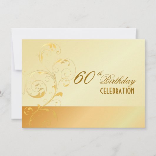 PixDezines 60誕生日/フィリグリー/DIYイベント... 招待状 (正面)