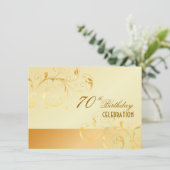 PixDezines 70歳の誕生日/フィリグリーの渦巻き/ DIYイベント 招待状 (スタンド正面)