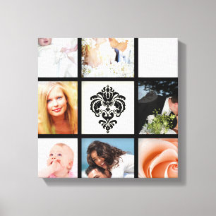 PixDezines 9-Photo On Canvas, Black Frameテンプレート キャンバスプリント