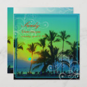 PixDezines A-Bay/ハワイの夕日 招待状 (正面/裏面)