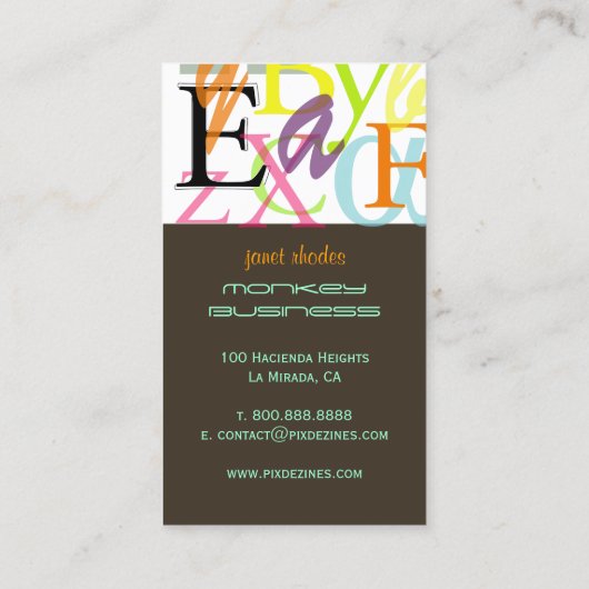 PixDezines ABC, ギリシャ文字α/手作り 名刺 (裏面)