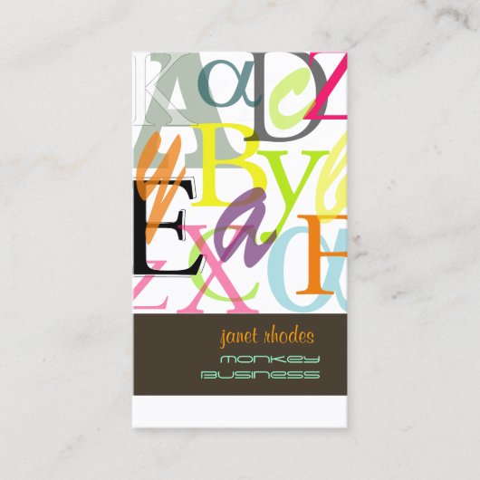 PixDezines ABC, ギリシャ文字α/手作り 名刺 (正面)