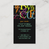 PixDezines ABC、ギリシャ文字α/DIY 背景 名刺 (裏面)