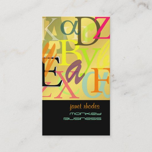 PixDezines ABC、ギリシャ語アルファ 名刺 (正面)