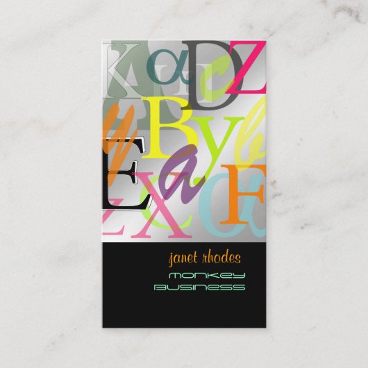 PixDezines ABC、ギリシャ語アルファ 名刺 (正面)