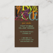 PixDezines ABC、ギリシャ語アルファ 名刺 (裏面)