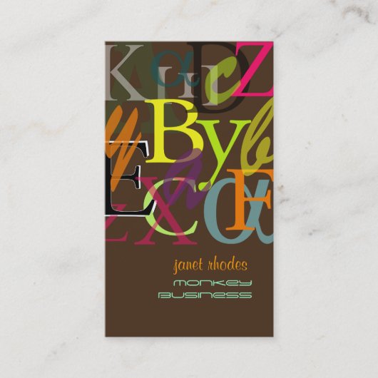 PixDezines ABC、ギリシャ語アルファ 名刺 (正面)