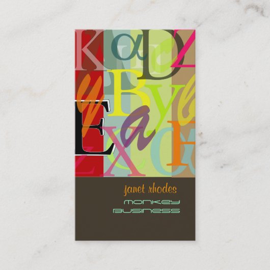 PixDezines ABC、ギリシャ語アルファ 名刺 (正面)