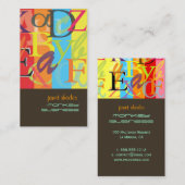 PixDezines ABC、ギリシャ語アルファ 名刺 (正面/裏面)