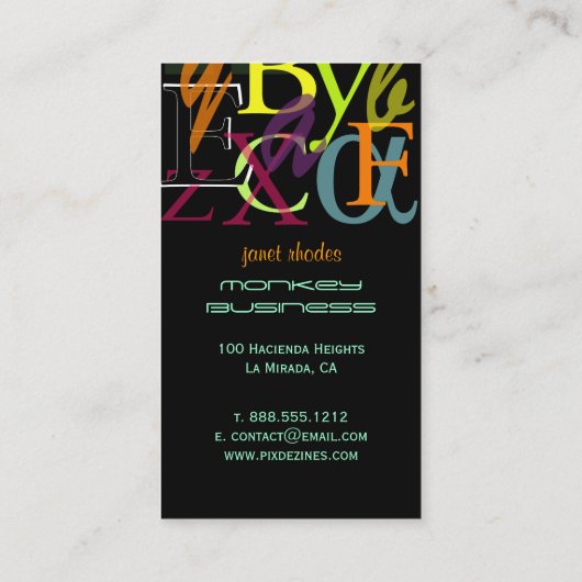 PixDezines ABC、ギリシャ語アルファ/DIY背景 名刺 (裏面)