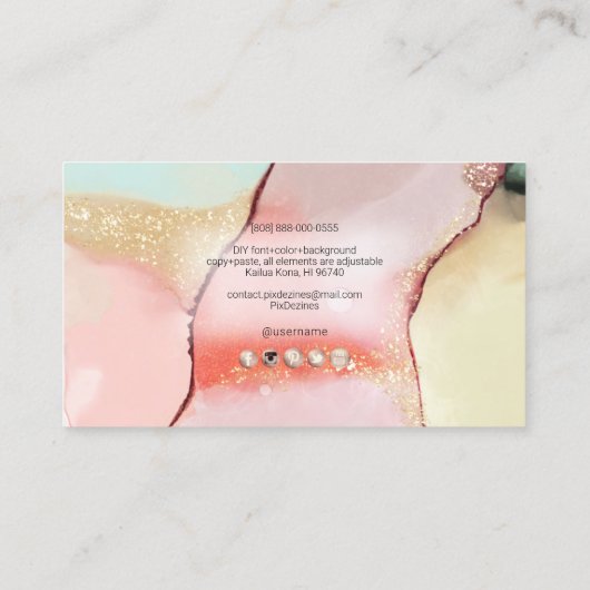 PixDezines Abstract Alcohol n Ink 名刺 (裏面)