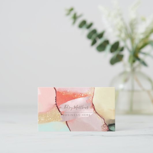 PixDezines Abstract Alcohol n Ink 名刺 (スタンド正面)